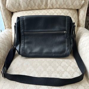 Faux Leather Messenger Bag